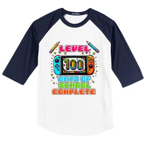 Level 100 Days Of School Complete Baseball Sleeve Shirt