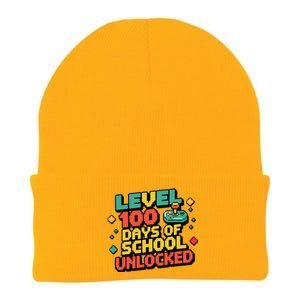 Level 100 Days Of School Unlocked Gamer Knit Cap Winter Beanie