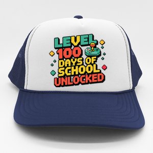 Level 100 Days Of School Unlocked Gamer Trucker Hat