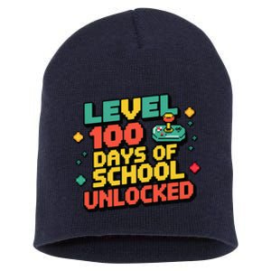 Level 100 Days Of School Unlocked Gamer Short Acrylic Beanie