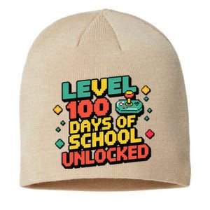 Level 100 Days Of School Unlocked Gamer Sustainable Beanie