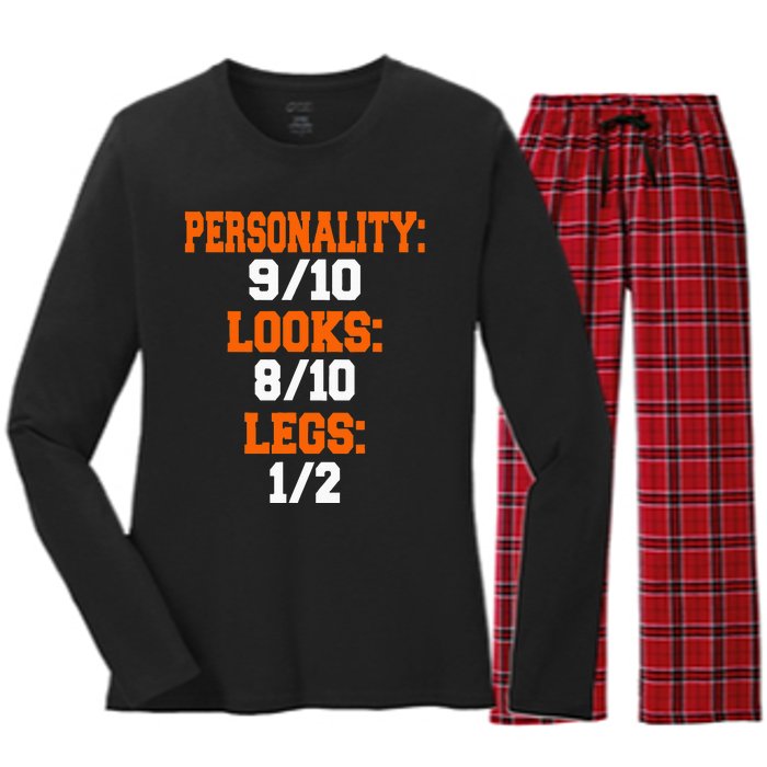 Legs 12 Funny Leg Amputee Prosthetic Surgery Humor Graphic Women's Long Sleeve Flannel Pajama Set 