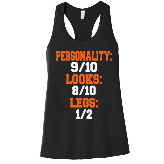 Legs 12 Funny Leg Amputee Prosthetic Surgery Humor Graphic Women's Racerback Tank