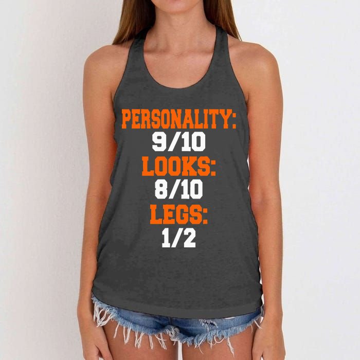 Legs 12 Funny Leg Amputee Prosthetic Surgery Humor Graphic Women's Knotted Racerback Tank