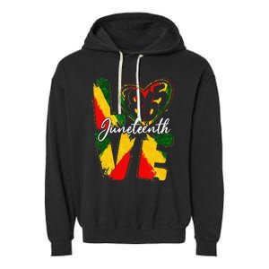 Love 1865 Juneteenth Pride Black Black Queen & King Garment-Dyed Fleece Hoodie