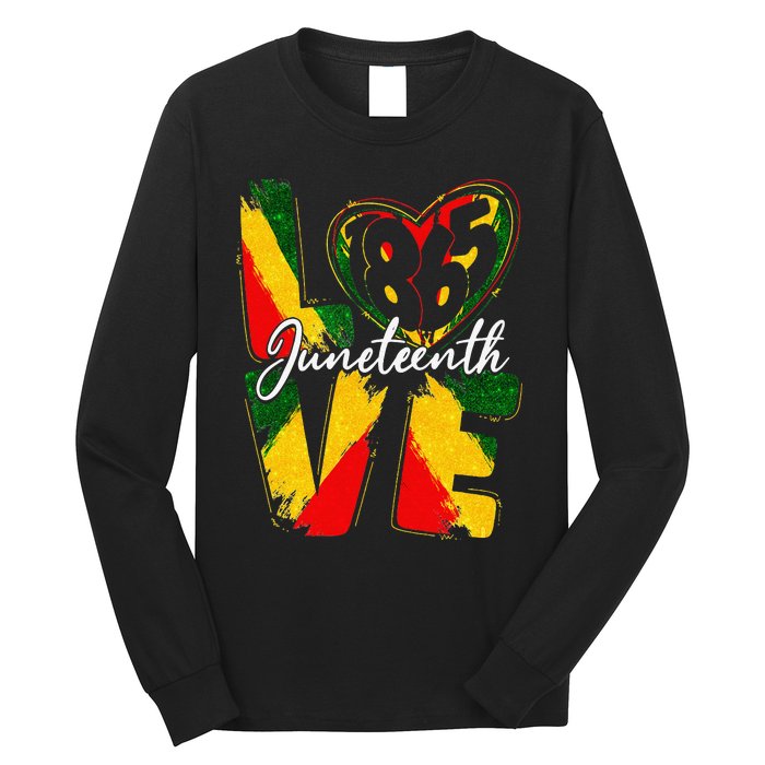 Love 1865 Juneteenth Pride Black Black Queen & King Long Sleeve Shirt