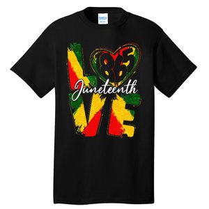 Love 1865 Juneteenth Pride Black Black Queen & King Tall T-Shirt