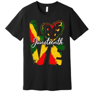 Love 1865 Juneteenth Pride Black Black Queen & King Premium T-Shirt