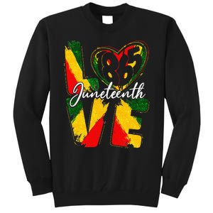 Love 1865 Juneteenth Pride Black Black Queen & King Tall Sweatshirt