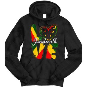 Love 1865 Juneteenth Pride Black Black Queen & King Tie Dye Hoodie