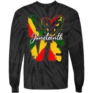 Love 1865 Juneteenth Pride Black Black Queen & King Tie-Dye Long Sleeve Shirt