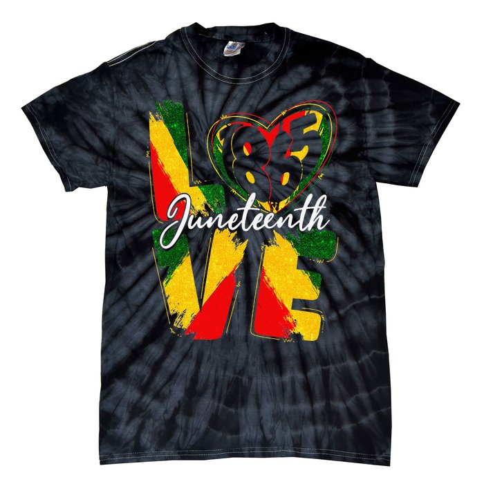 Love 1865 Juneteenth Pride Black Black Queen & King Tie-Dye T-Shirt