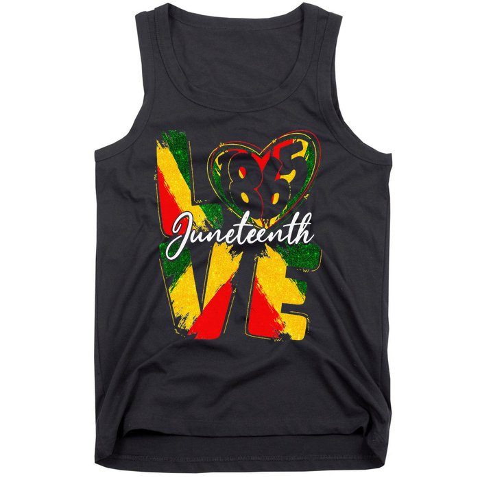 Love 1865 Juneteenth Pride Black Black Queen & King Tank Top