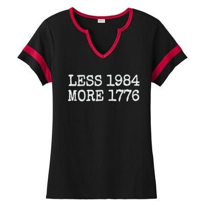 Less 1984 More 1776 Freedom Usa Save America Constitution T Ladies Halftime Notch Neck Tee