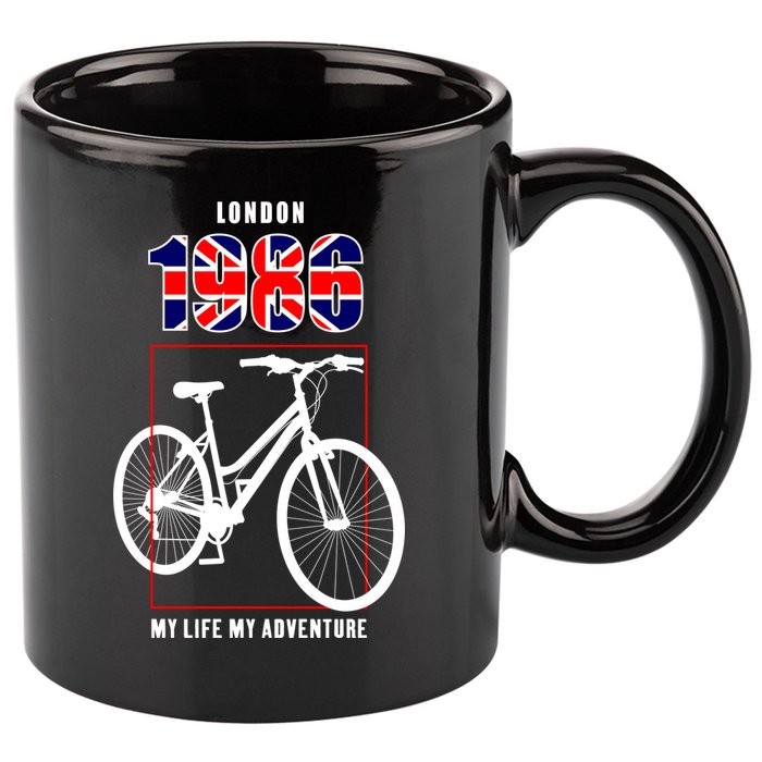 London 1986 My Life My Adventure 11oz C Handle Ceramic Mug
