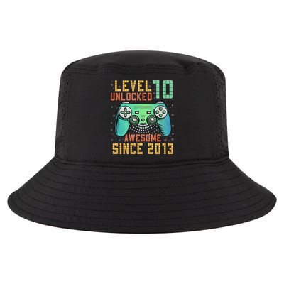 Level 10 Unlocked 10th Birthday 10 Year Old Boy Gifts Gamer Cool Comfort Performance Bucket Hat