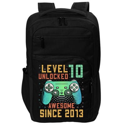 Level 10 Unlocked 10th Birthday 10 Year Old Boy Gifts Gamer Impact Tech Backpack