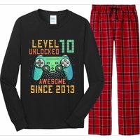 Level 10 Unlocked 10th Birthday 10 Year Old Boy Gifts Gamer Long Sleeve Pajama Set