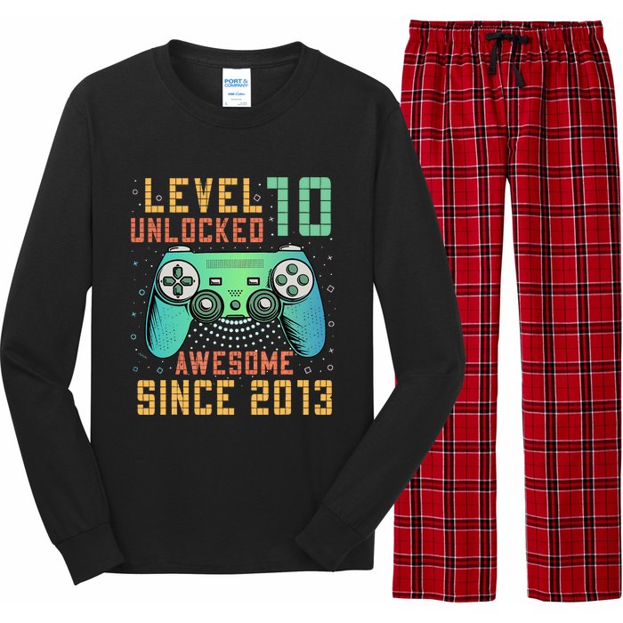 Level 10 Unlocked 10th Birthday 10 Year Old Boy Gifts Gamer Long Sleeve Pajama Set