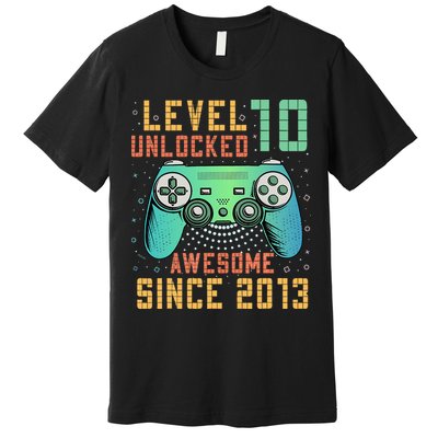 Level 10 Unlocked 10th Birthday 10 Year Old Boy Gifts Gamer Premium T-Shirt