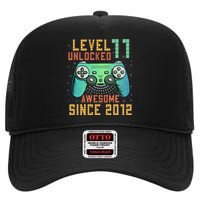 Level 11 Unlocked 11th Birthday 11 Year Old Boy Gifts Gamer High Crown Mesh Back Trucker Hat