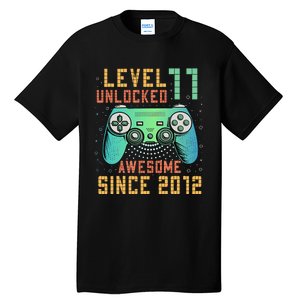 Level 11 Unlocked 11th Birthday 11 Year Old Boy Gifts Gamer Tall T-Shirt