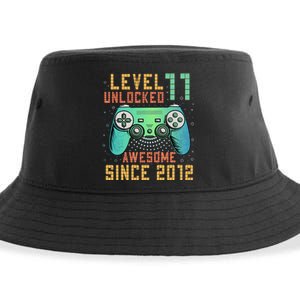 Level 11 Unlocked 11th Birthday 11 Year Old Boy Gifts Gamer Sustainable Bucket Hat