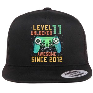 Level 11 Unlocked 11th Birthday 11 Year Old Boy Gifts Gamer Flat Bill Trucker Hat