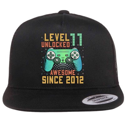 Level 11 Unlocked 11th Birthday 11 Year Old Boy Gifts Gamer Flatbill Hat