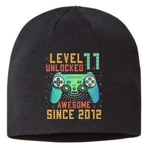 Level 11 Unlocked 11th Birthday 11 Year Old Boy Gifts Gamer Sustainable Beanie