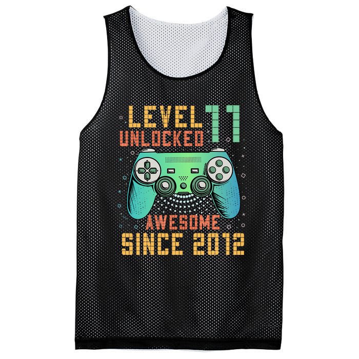 Level 11 Unlocked 11th Birthday 11 Year Old Boy Gifts Gamer Mesh Reversible Basketball Jersey Tank