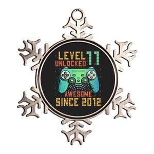 Level 11 Unlocked 11th Birthday 11 Year Old Boy Gifts Gamer Metallic Star Ornament