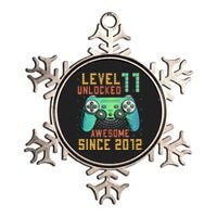 Level 11 Unlocked 11th Birthday 11 Year Old Boy Gifts Gamer Metallic Star Ornament