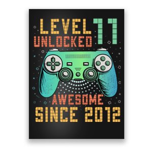 Level 11 Unlocked 11th Birthday 11 Year Old Boy Gifts Gamer Poster