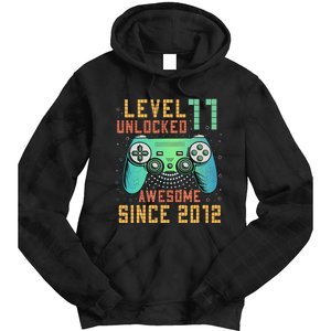 Level 11 Unlocked 11th Birthday 11 Year Old Boy Gifts Gamer Tie Dye Hoodie