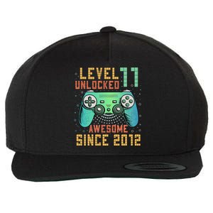 Level 11 Unlocked 11th Birthday 11 Year Old Boy Gifts Gamer Wool Snapback Cap