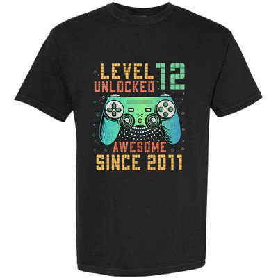 Level 12 Unlocked 12th Birthday 12 Year Old Boy Gifts Gamer Garment-Dyed Heavyweight T-Shirt