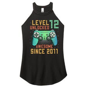 Level 12 Unlocked 12th Birthday 12 Year Old Boy Gifts Gamer Women's Perfect Tri Rocker Tank