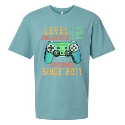 Level 12 Unlocked 12th Birthday 12 Year Old Boy Gifts Gamer Sueded Cloud Jersey T-Shirt