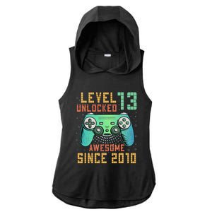 Level 13 Unlocked 13th Birthday 13 Year Old Boy Gifts Gamer Ladies PosiCharge Tri-Blend Wicking Draft Hoodie Tank