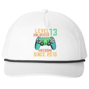 Level 13 Unlocked 13th Birthday 13 Year Old Boy Gifts Gamer Snapback Five-Panel Rope Hat