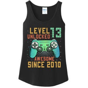 Level 13 Unlocked 13th Birthday 13 Year Old Boy Gifts Gamer Ladies Essential Tank