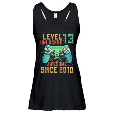 Level 13 Unlocked 13th Birthday 13 Year Old Boy Gifts Gamer Ladies Essential Flowy Tank