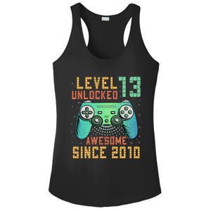 Level 13 Unlocked 13th Birthday 13 Year Old Boy Gifts Gamer Ladies PosiCharge Competitor Racerback Tank