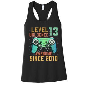 Level 13 Unlocked 13th Birthday 13 Year Old Boy Gifts Gamer Women's Racerback Tank