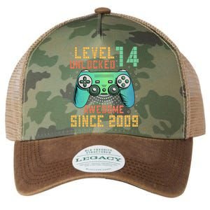 Level 14 Unlocked 14th Birthday 14 Year Old Boy Gifts Gamer Legacy Tie Dye Trucker Hat