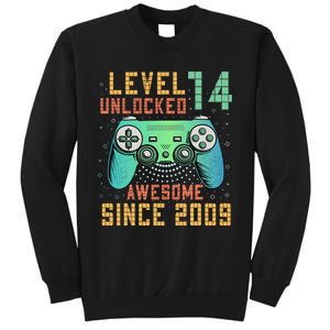 Level 14 Unlocked 14th Birthday 14 Year Old Boy Gifts Gamer Sweatshirt