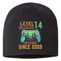 Level 14 Unlocked 14th Birthday 14 Year Old Boy Gifts Gamer Sustainable Beanie