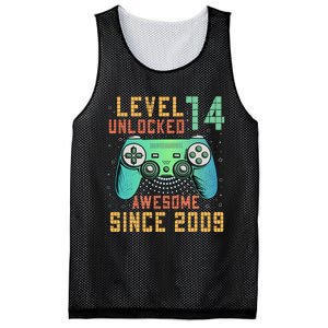 Level 14 Unlocked 14th Birthday 14 Year Old Boy Gifts Gamer Mesh Reversible Basketball Jersey Tank