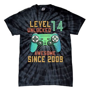 Level 14 Unlocked 14th Birthday 14 Year Old Boy Gifts Gamer Tie-Dye T-Shirt